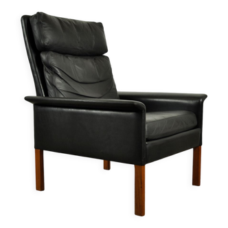 Fauteuil en cuir, modèle haut d500 par Hans Olsen pour CS Møbler Glostrup Danemark 1960