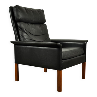 Leather armchair, high model d500 by Hans Olsen for CS Møbler Glostrup Denmark 1960s