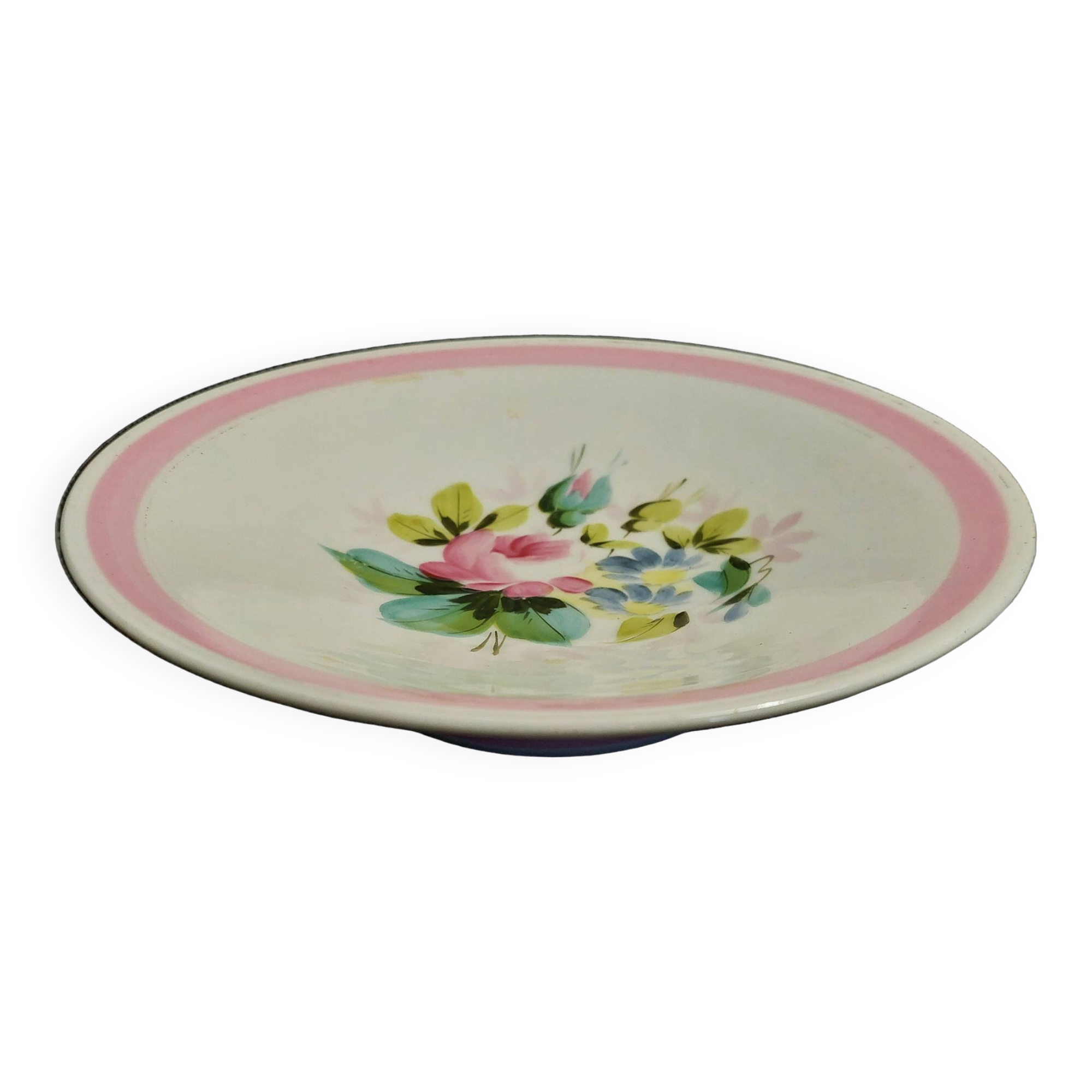 Late 19th century Paris porcelain soup plate with heel