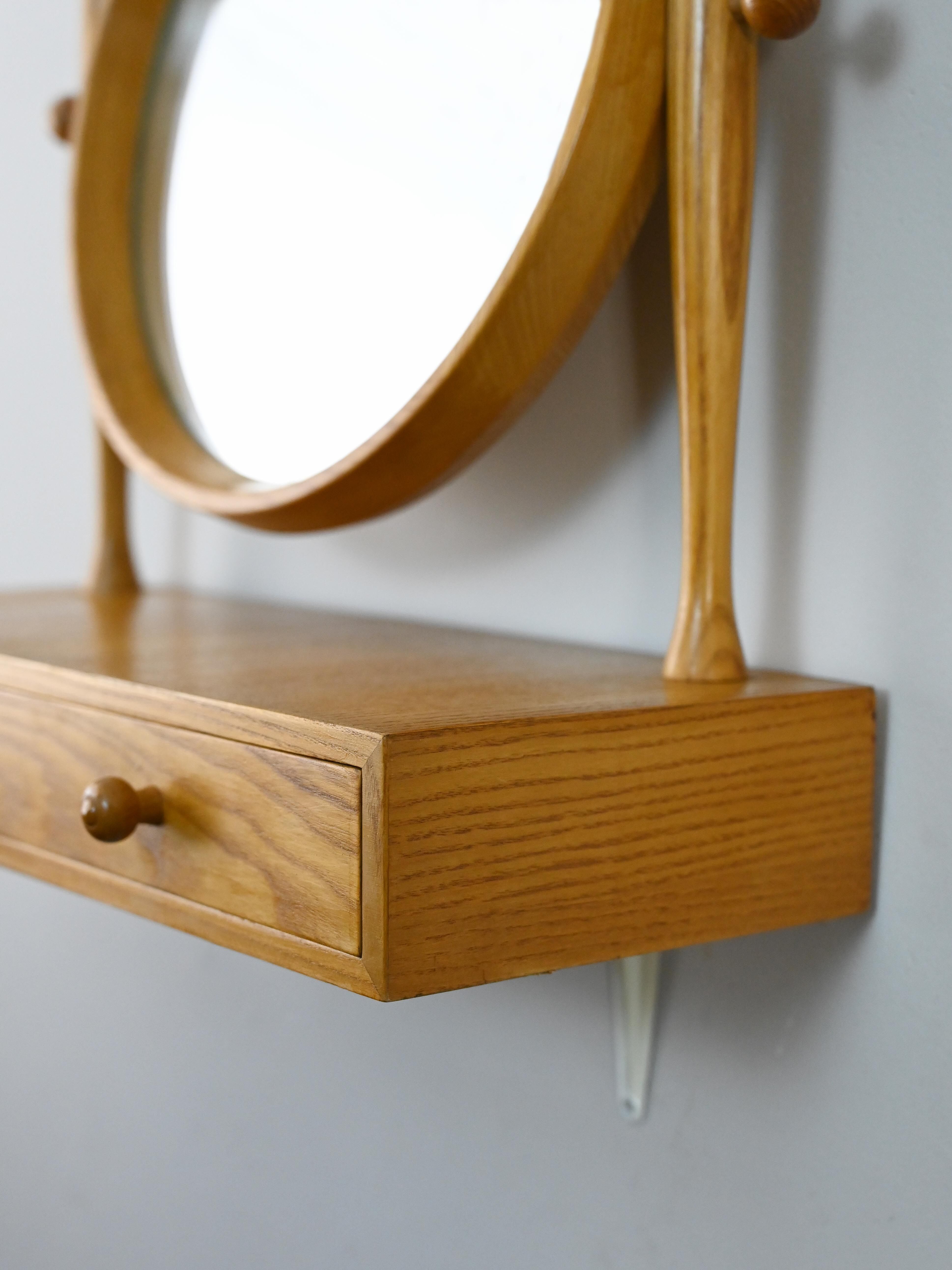 Vintage mirror with shelf and drawers