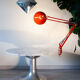 Lampe d'architecte Ledu orange, France 1970