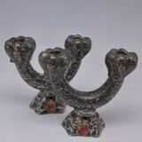 Art pottery candlesticks from Gien