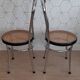 Pair of chrome and cane bistro chairs from the 70s.