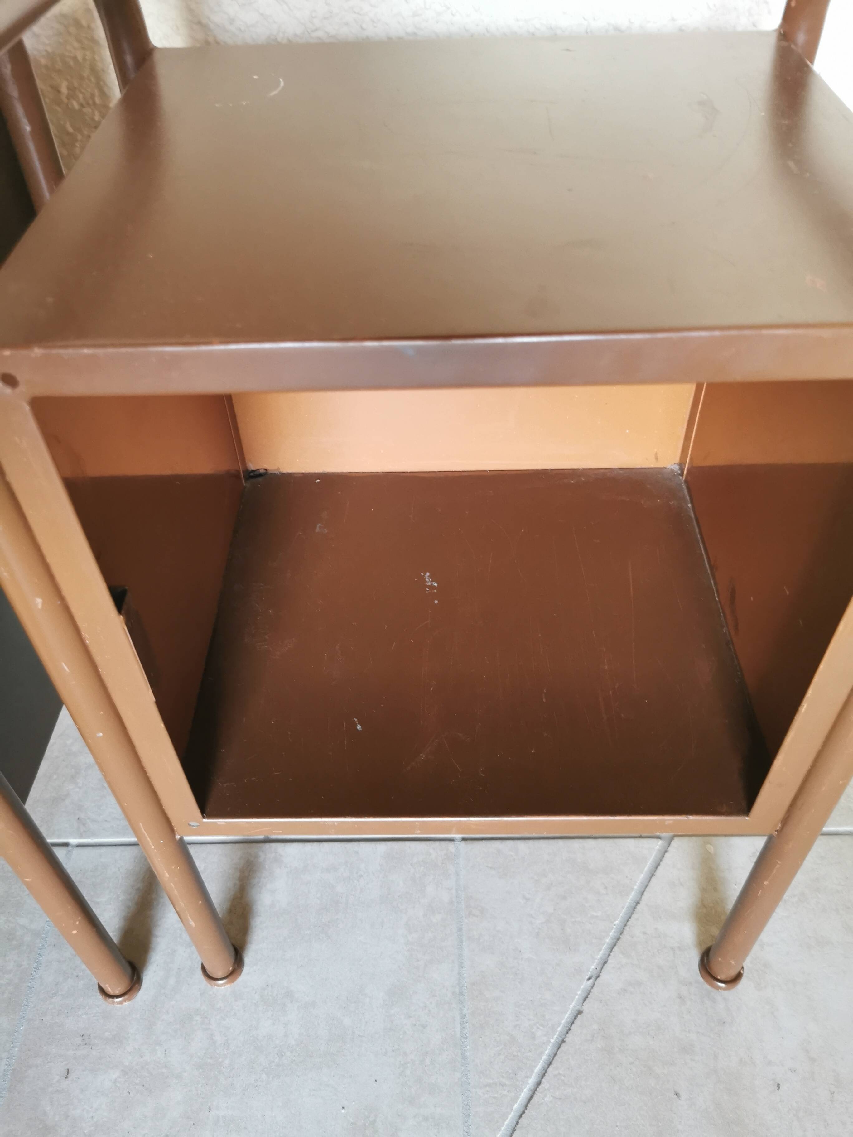 Pair of boarding school bedside tables