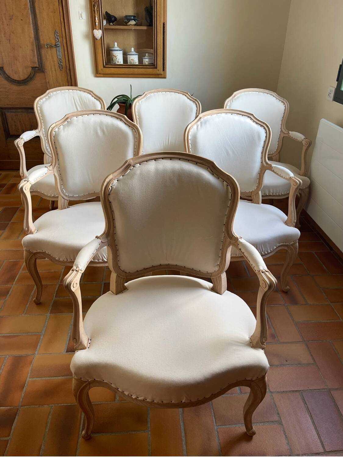 Set of 6 convertible armchairs