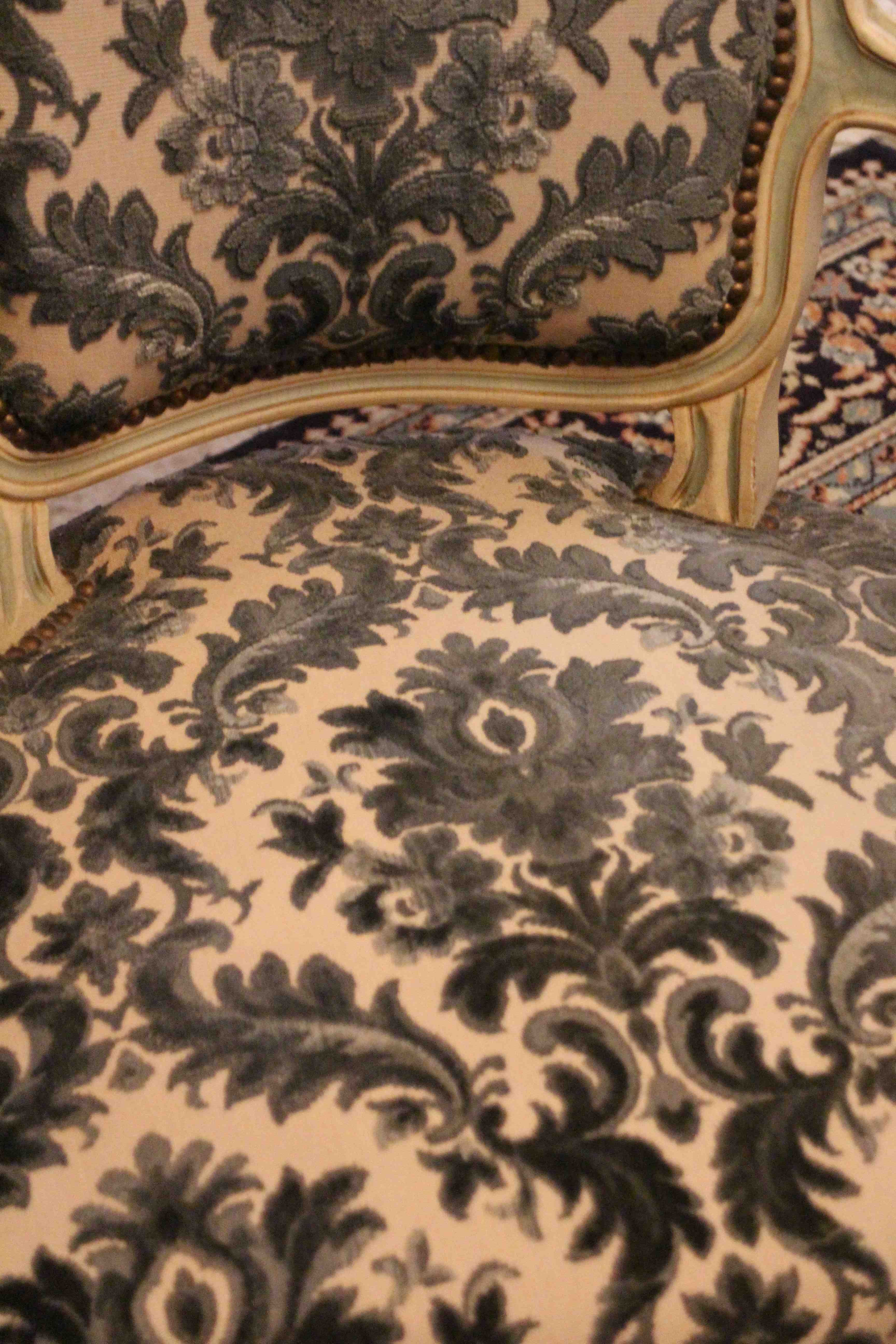 Pair of Louis XV-style convertible armchairs