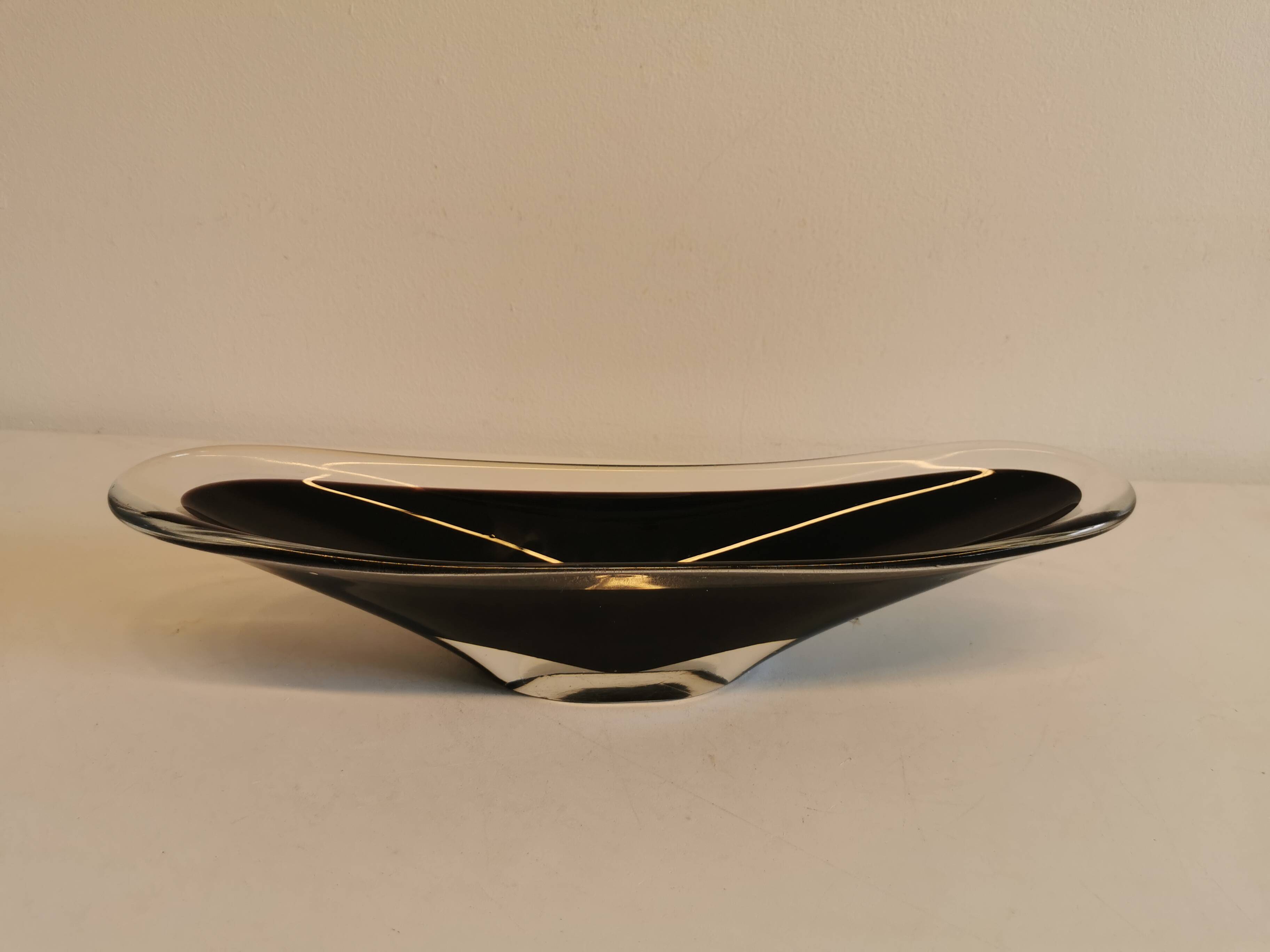 Danish Fruit bowl from the 70s, made of multi-colored glass