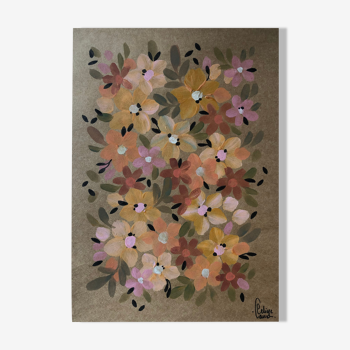 Peinture A4 sur papier Fleurs vintages