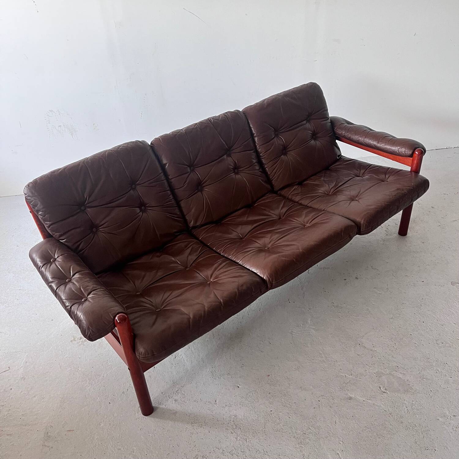 Three Seater Leather Sofa, 1970’s Sweden