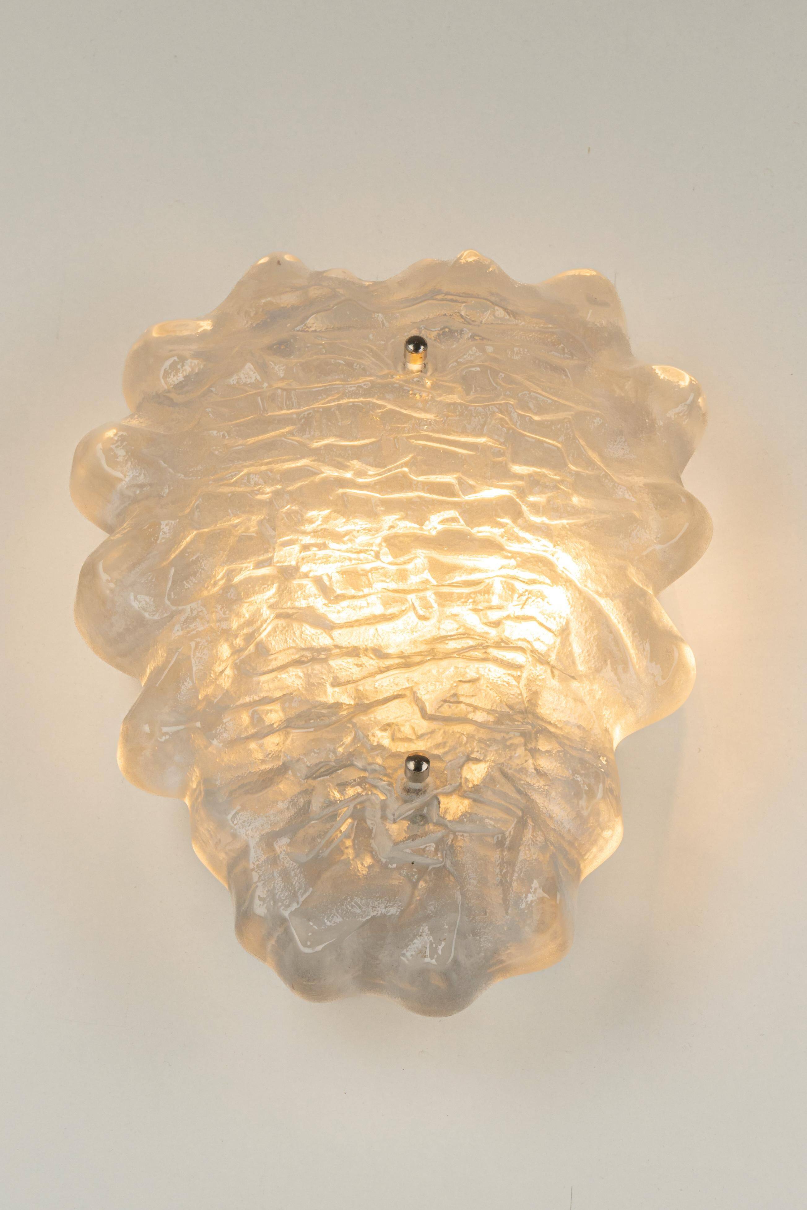 Crystal Glass Sputnik Wall Light by Peill & Putzler, Germany