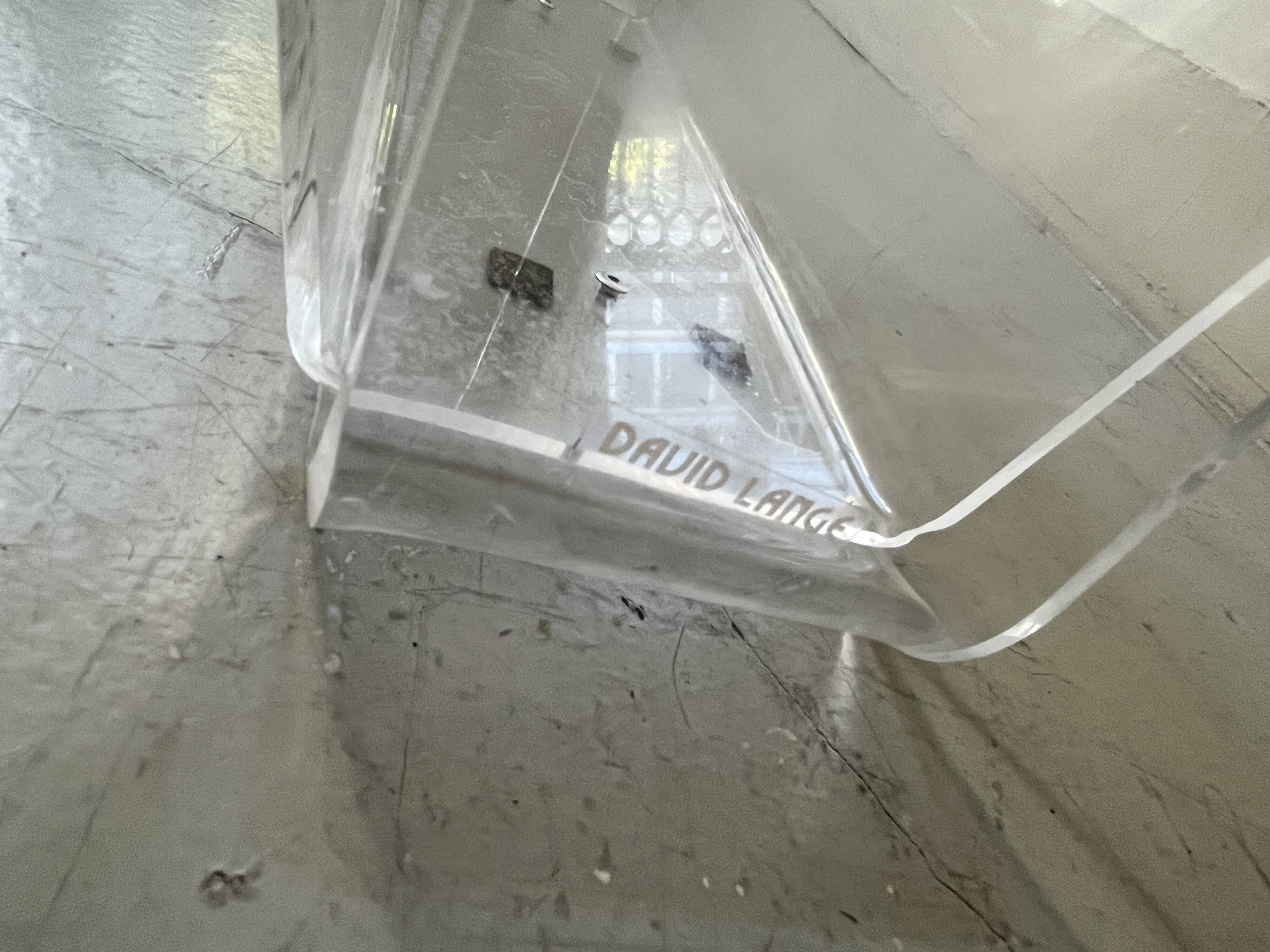 Plexiglas and brass magazine rack - David Lange for Roche Bobois, design 1970