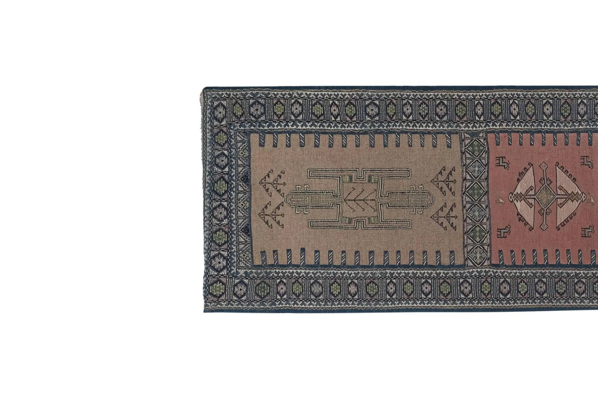 Vintage Turkish hallway rug 95x405 cm