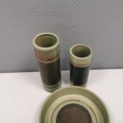 Trio of ceramics, consisting of two vases and a bowl/dish