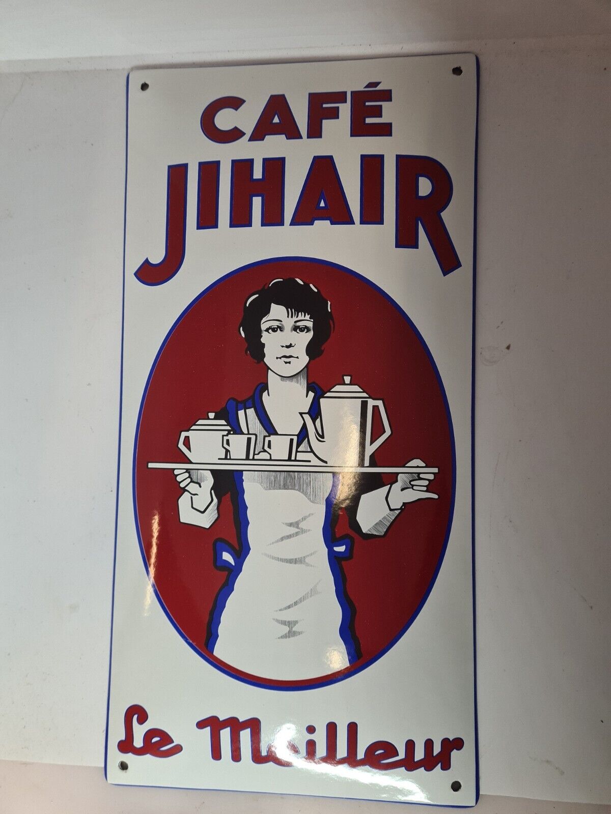 Coffee enamelled plate Jihair