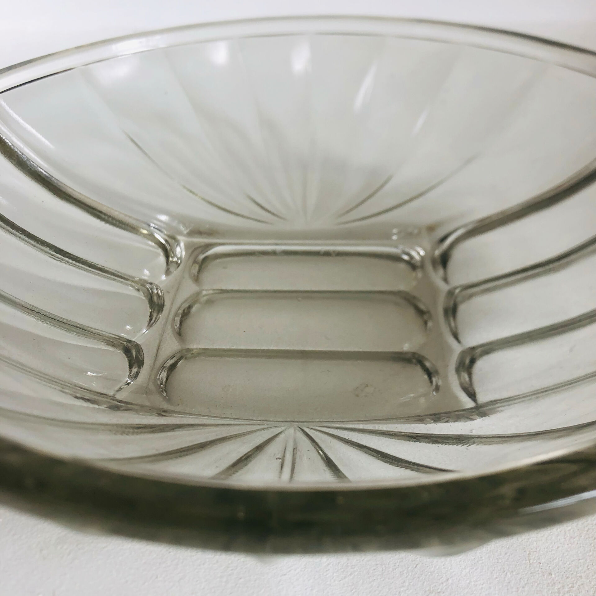 Art Deco pressed moulded glass bowl made in France