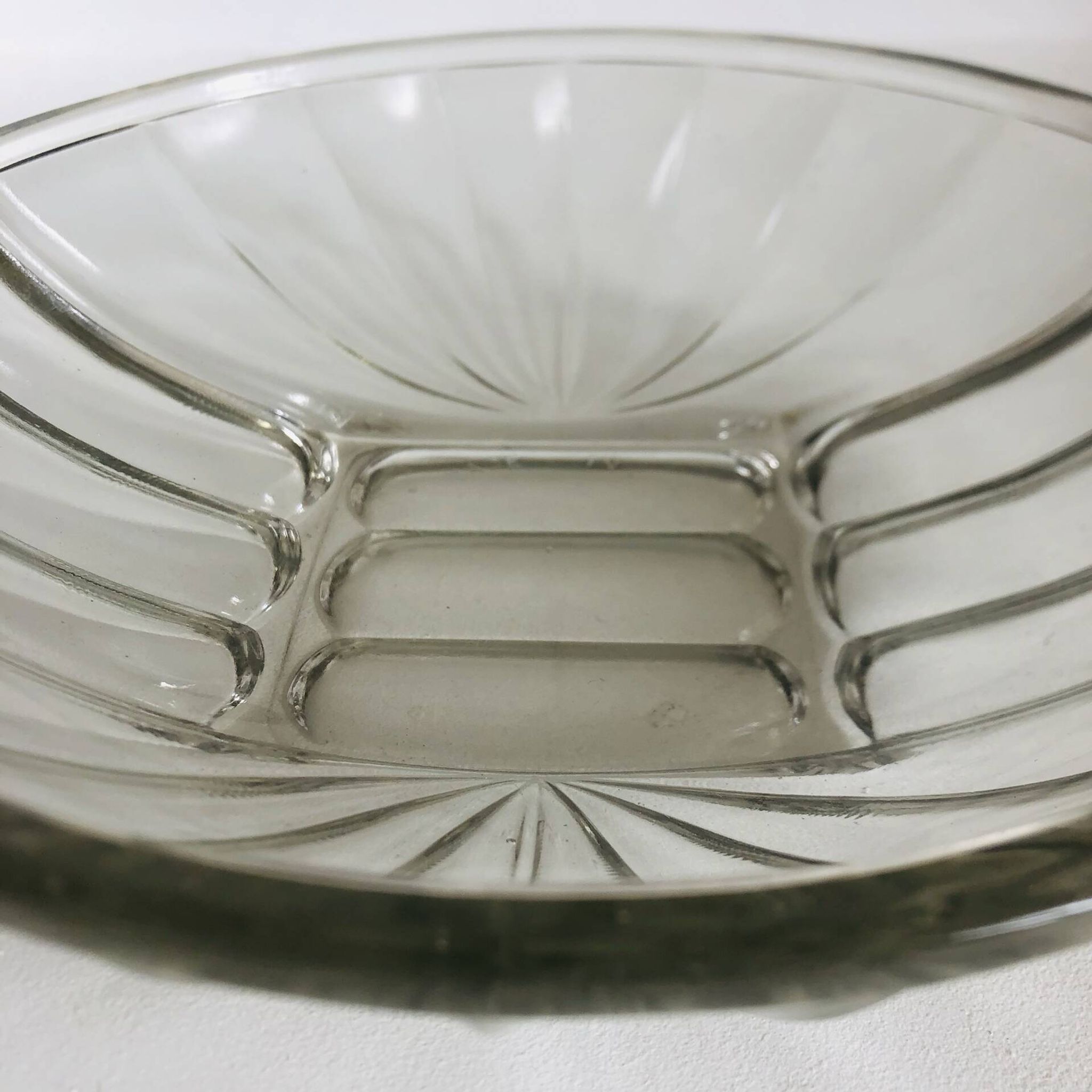 Art Deco pressed moulded glass bowl made in France