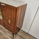 Mid-century 1960s mahogany showcase with glass top