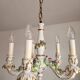 Handgeformt vergoldet vintage Porzellan Kronleuchter Capodimonte 1960er