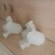 Pair of Art Deco wall lamps glass and metal