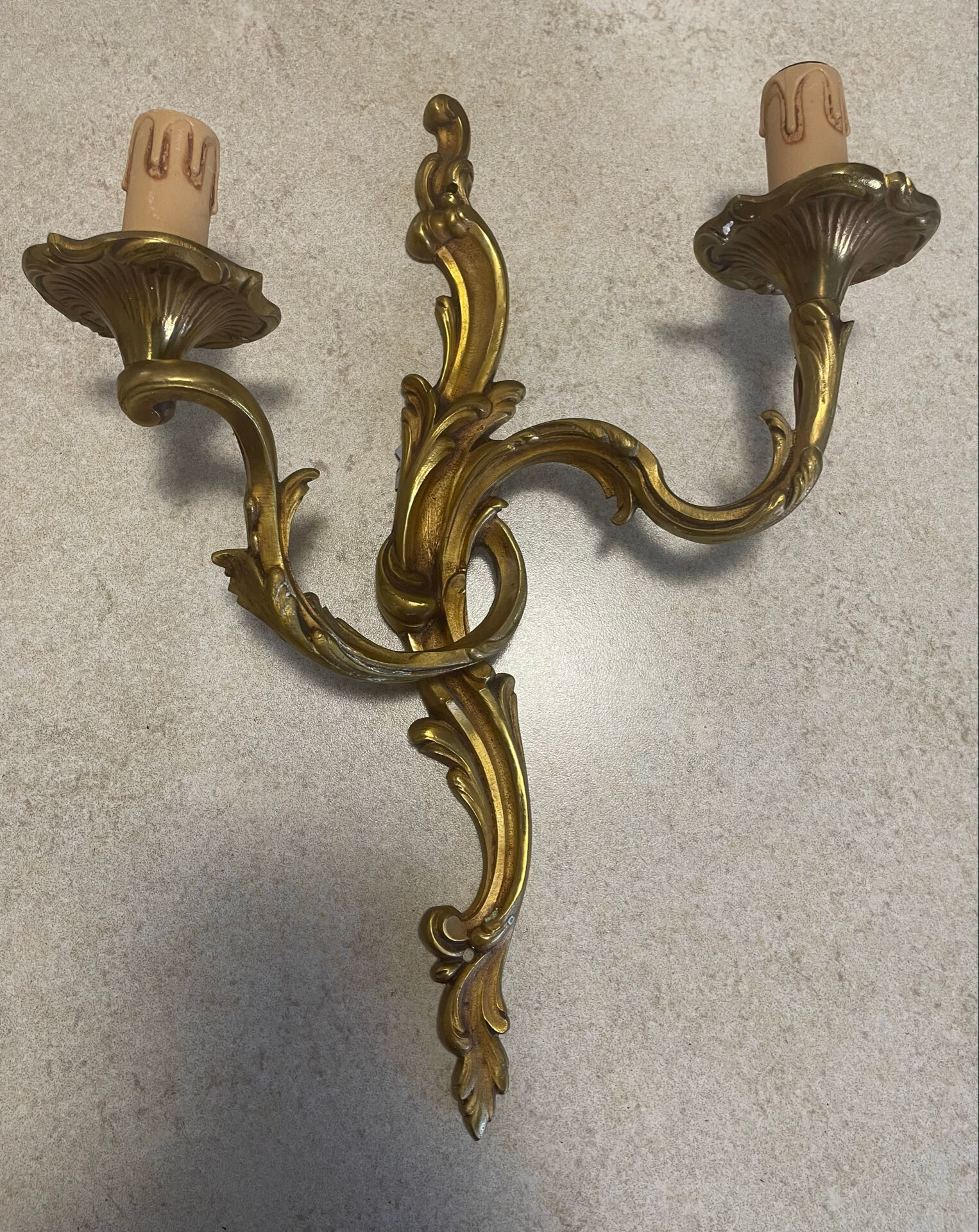 Set of 2 Louis XV bronze wall lights