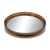 Vintage Round Smoked Brown Acrylic Mirror from Gilac, France, 1970s