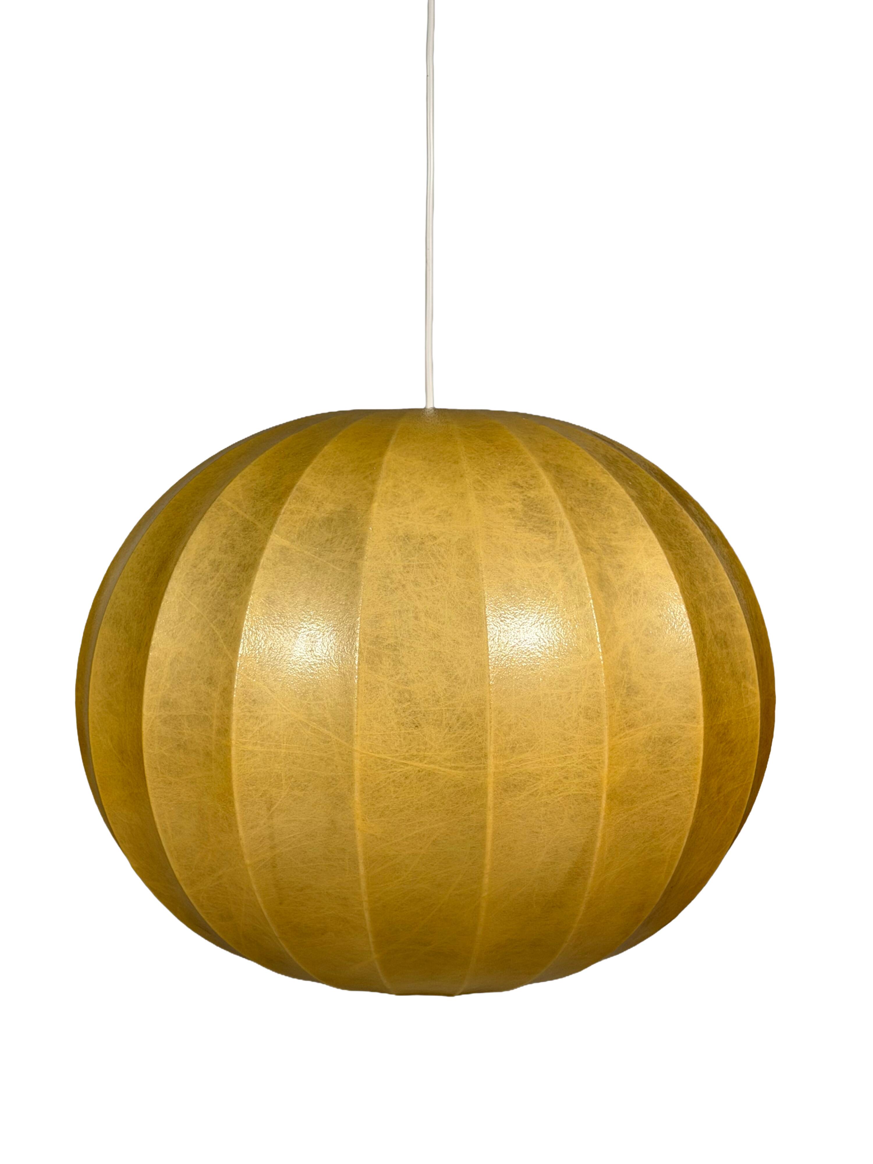 1960s 1970s Cocoon Ceiling Lamp Globe Lamp "Moon" by Goldkant Leuchten