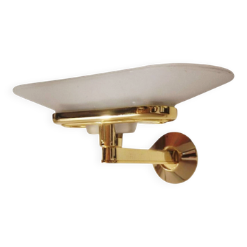 Jill Wall Light – Italian Design Arteluce 1980 – Brass & Opaline Glass