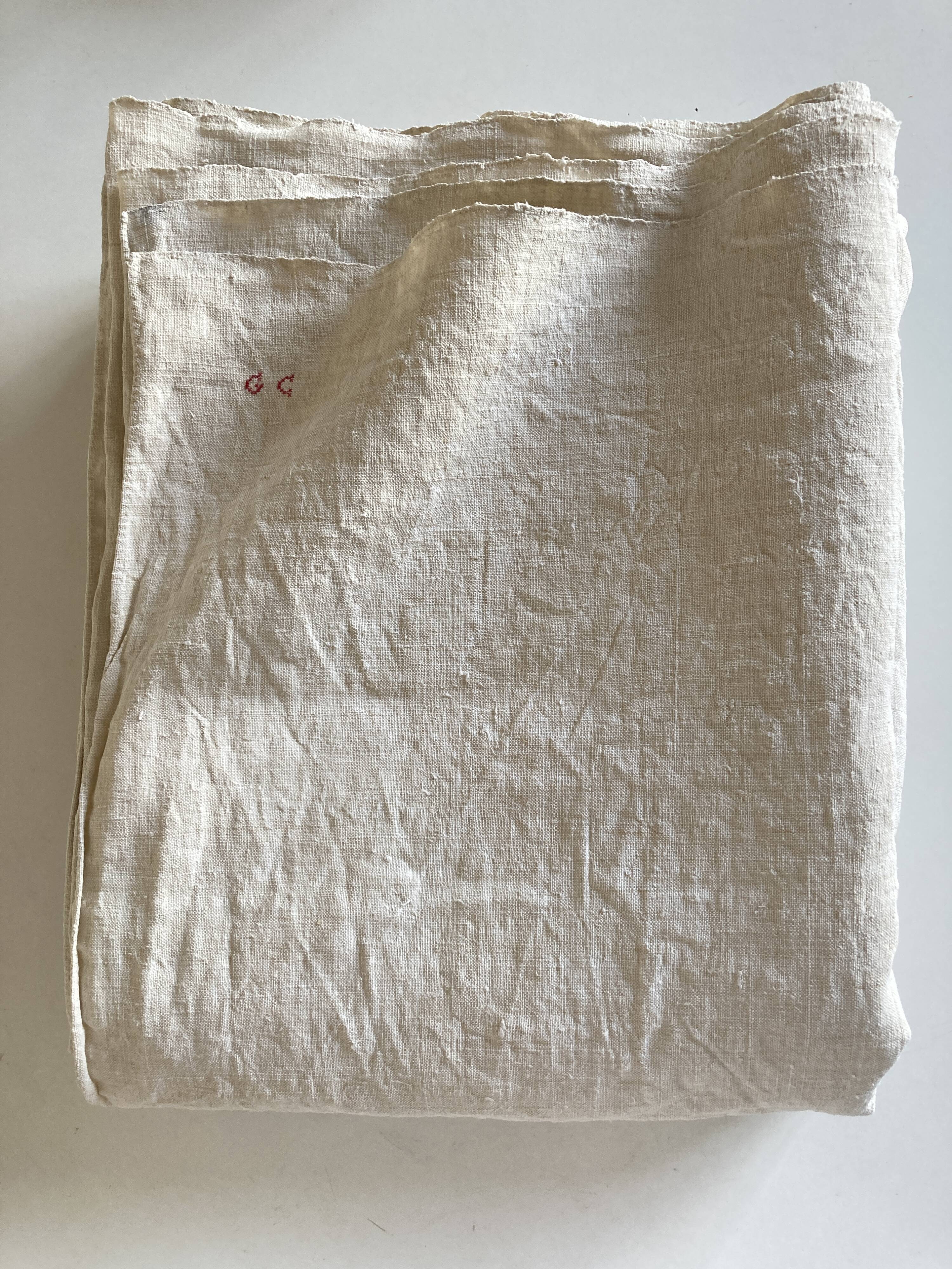 19th L260cm raw linen reserve farm case