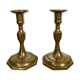 Set of 2 brass candlestick candle holders
