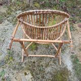 Rattan armchair with armrest