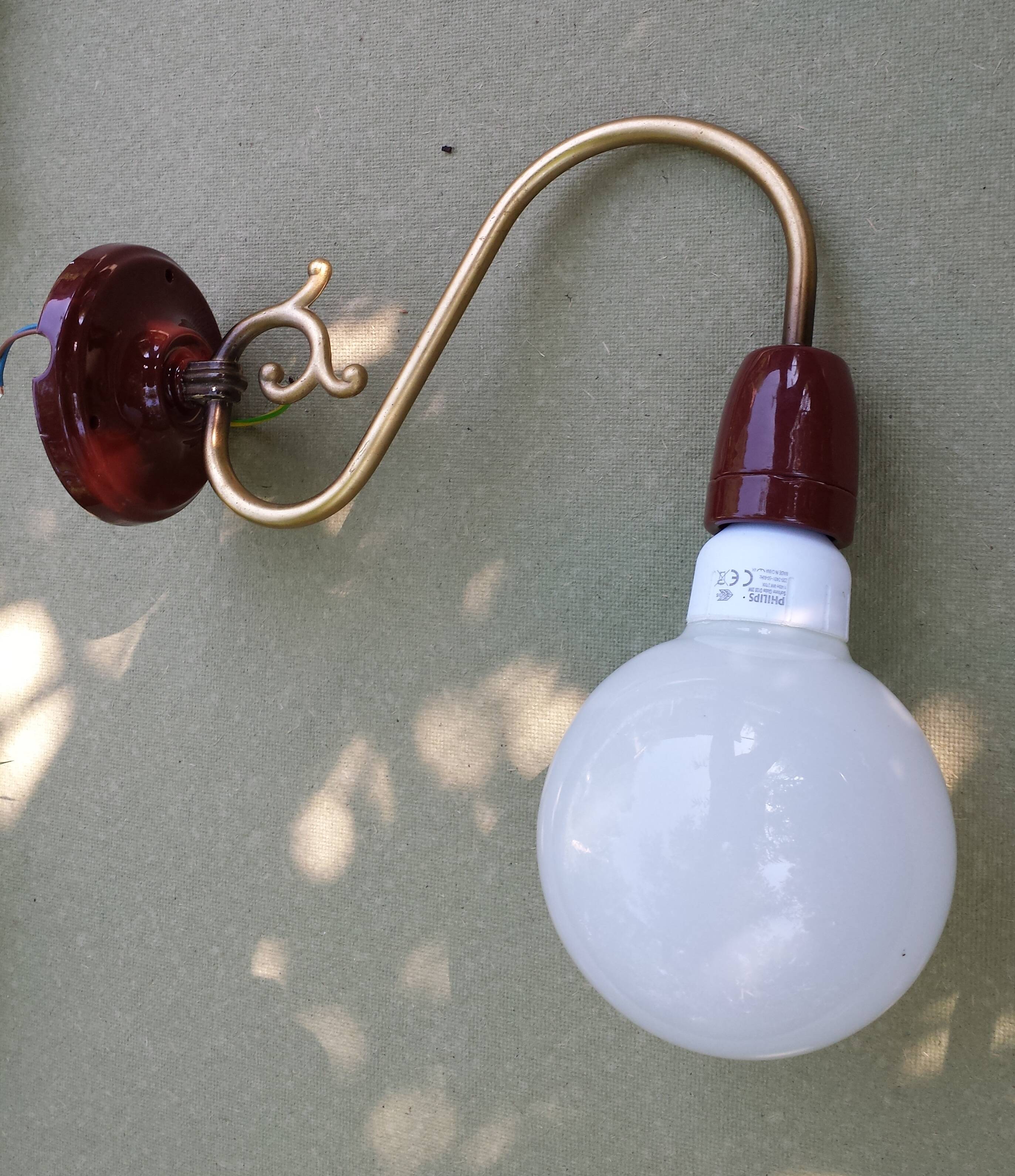 4 Wall Sconces Bronze Porcelain