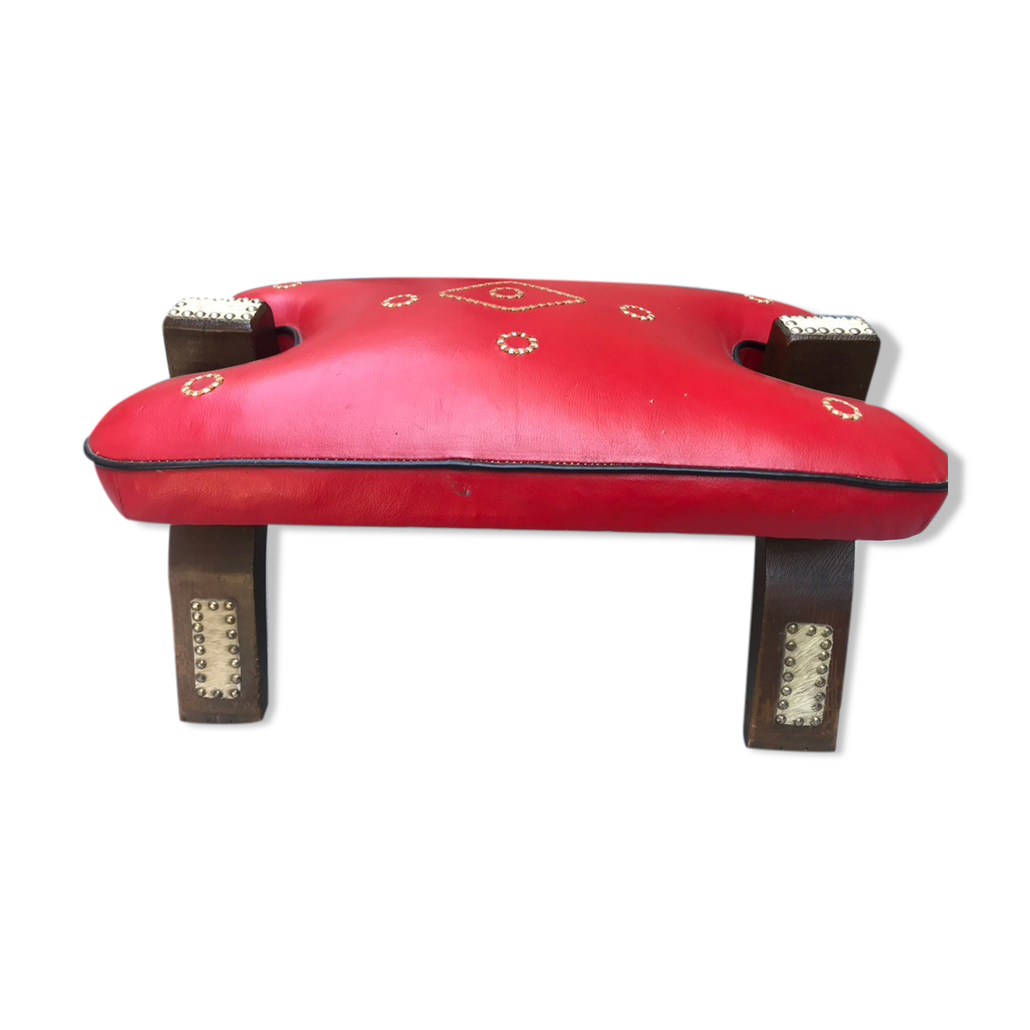 Vintage camel saddle stool