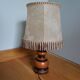 Turned wood lamp