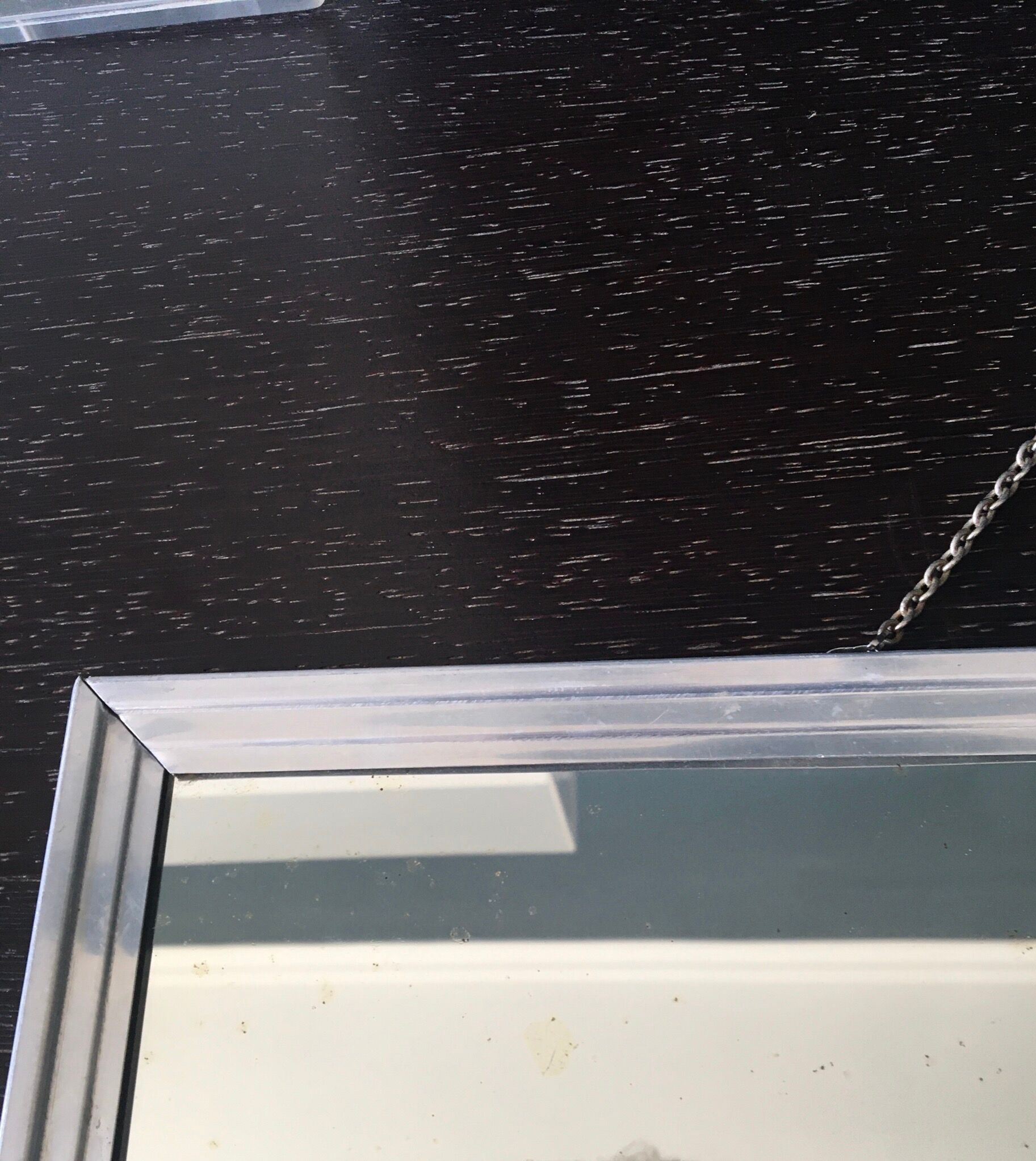 Metal mirror to hang, 50s/60s - 24x38cm