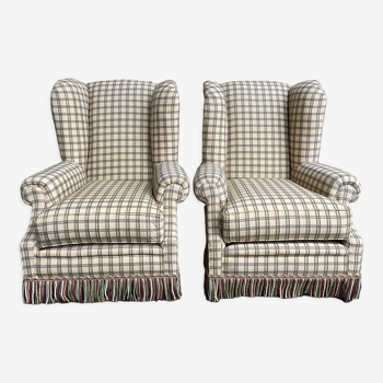 Paire de fauteuils bergères de style anglais