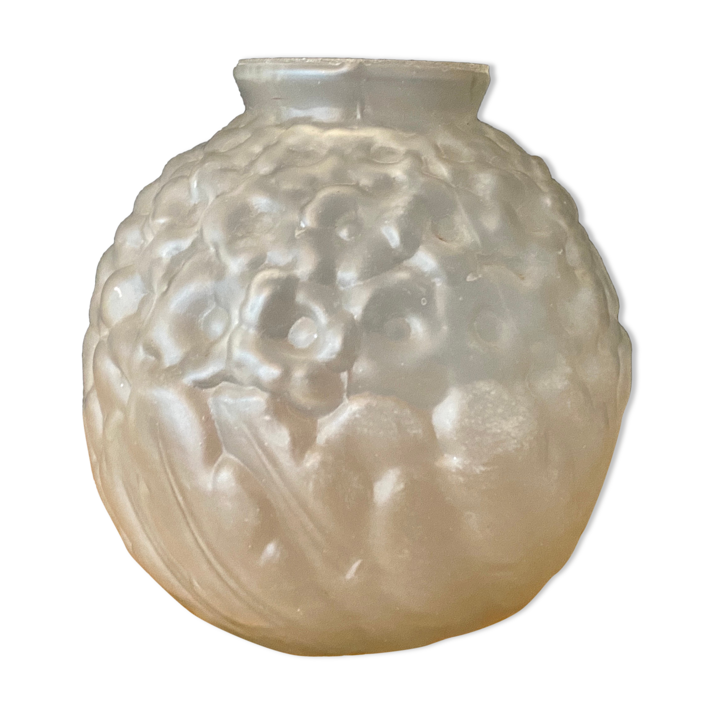 Vintage art deco vase in frosted glass