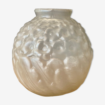 Vase vintage art déco en verre dépoli