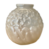 Vase vintage art déco en verre dépoli