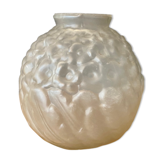 Vintage art deco vase in frosted glass