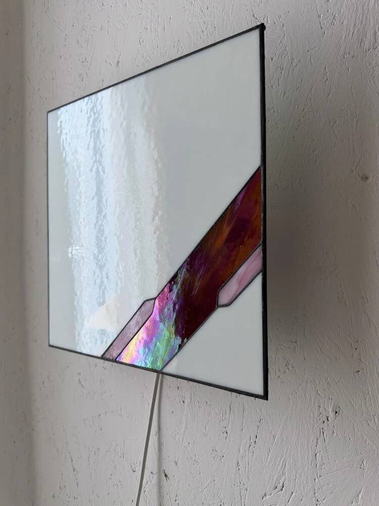 Architectural stained glass wall lamp with textured glass