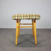 Mid-Century Upholstered Stool or Footstool, Czechoslovakia, 1970
