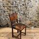 5 chaises Henri II en bois massif et cuir néo renaissance XIXème siècle