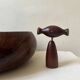 Scandinavian salad bowl / fruit bowl made of genuine teak wood, Denmark 1970.