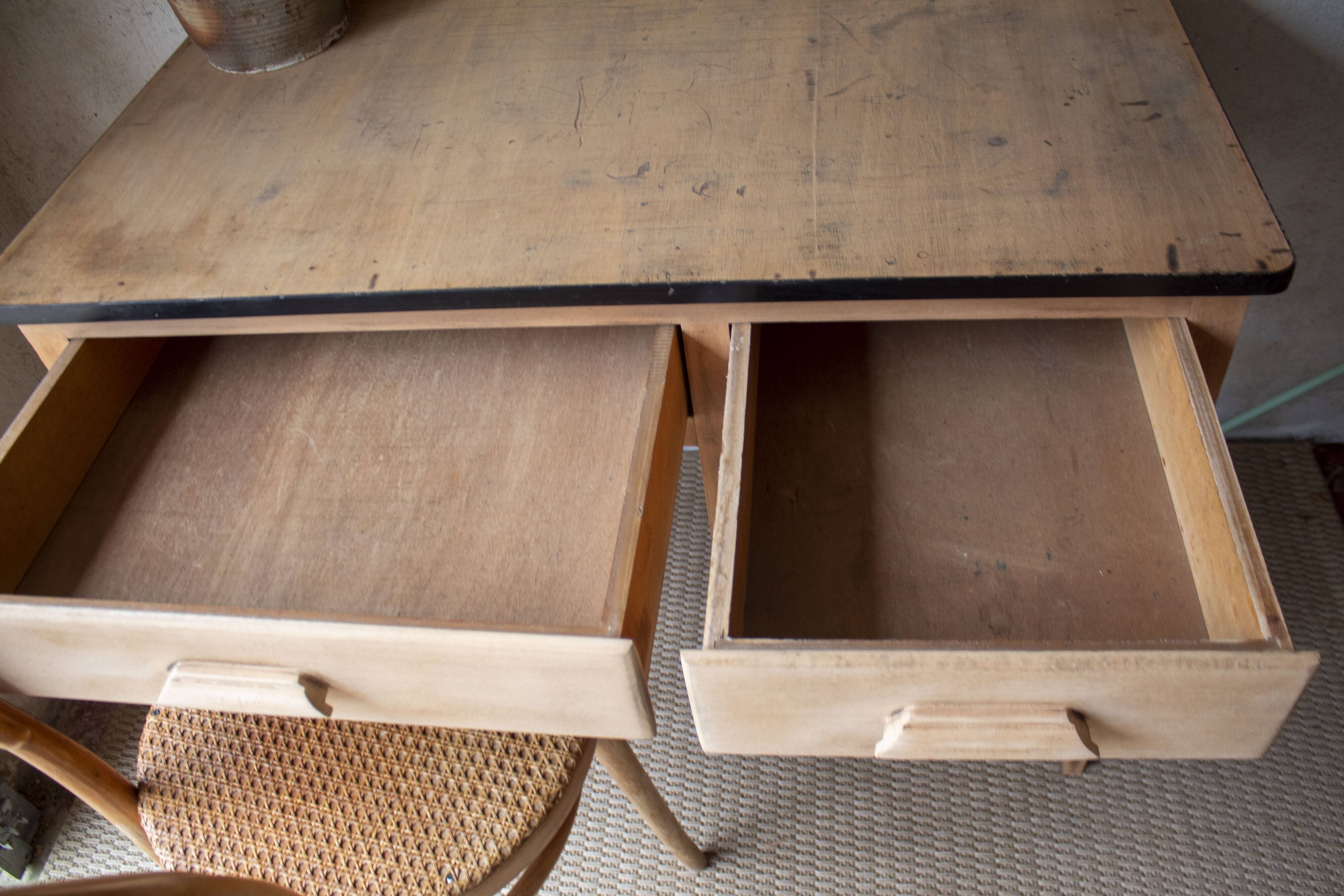 light wood Scandinavian antique desk