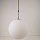 Sphere Pendant in White Satin Opal Glass from Glashütte Limburg, 1970
