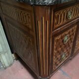 Commode Transition en placage de bois de rose et amarante XIX siècle
