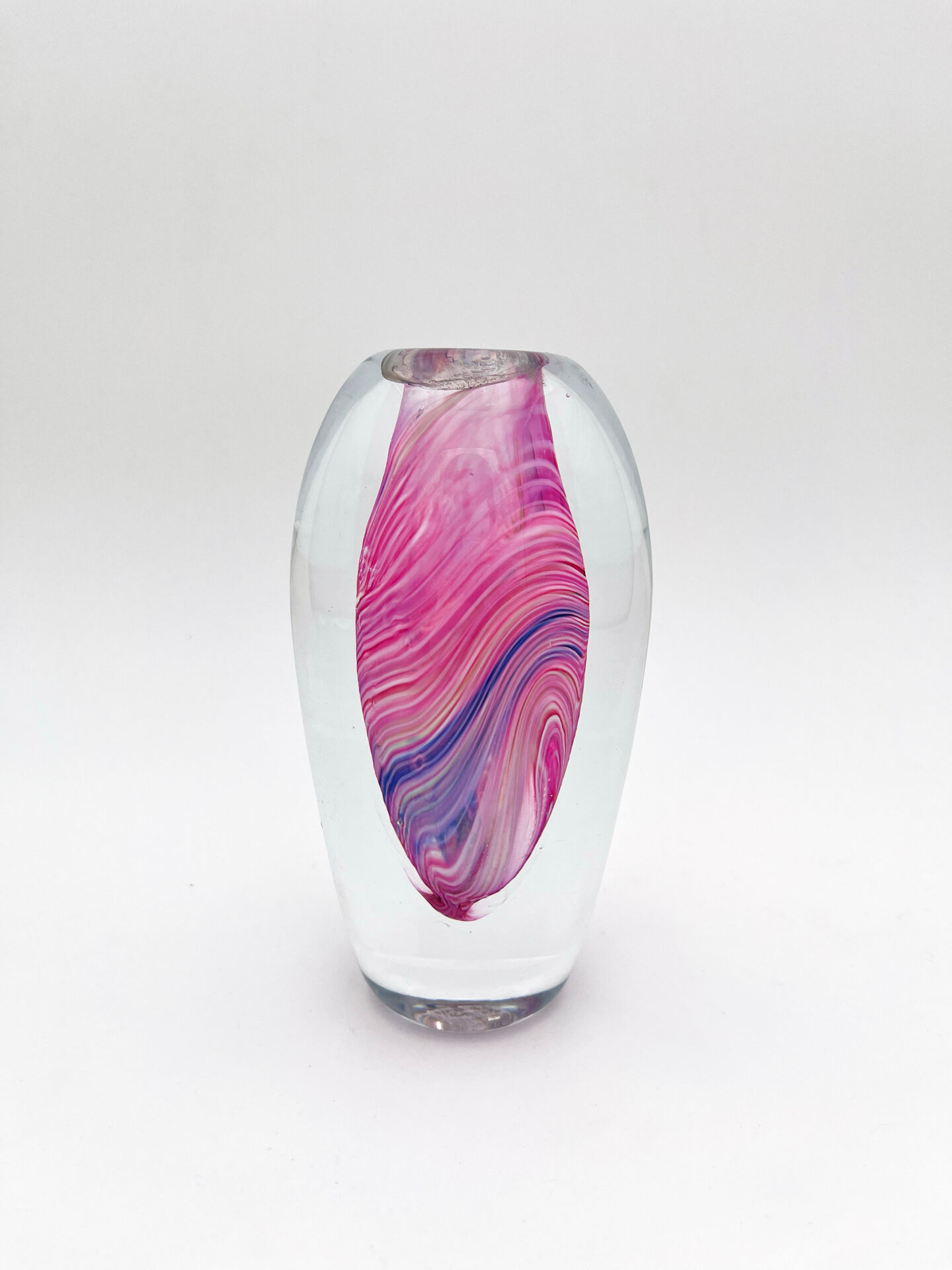 Vase Art Glass Signed B. Dubourg Limited Edition Blown Glass Sommerso