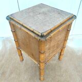 Faux bamboo wood bedside table