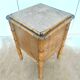 Faux bamboo wood bedside table