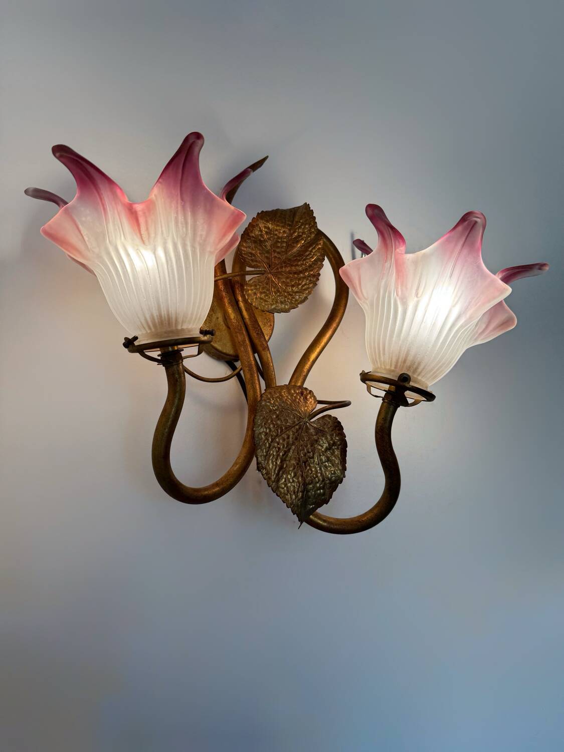 60s golden plant theme wall light